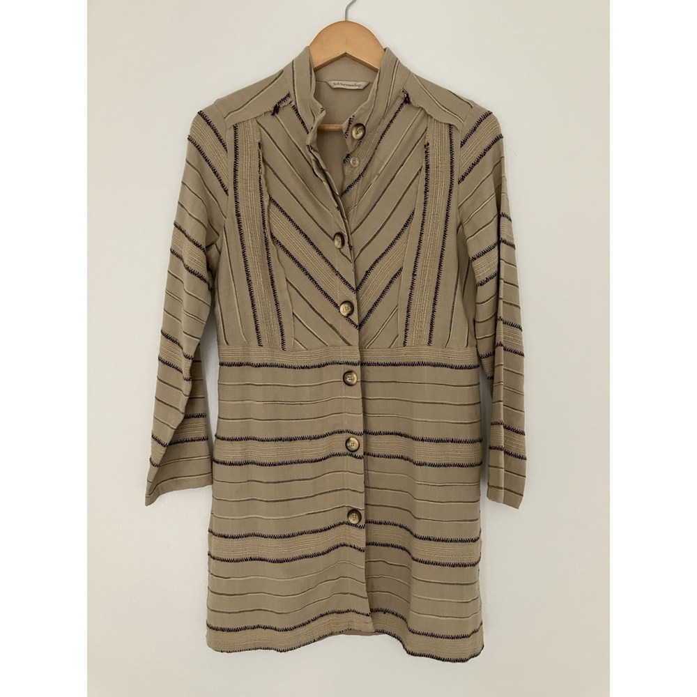 Soft Surroundings Striped Tunic Jacket Women's Size XS Earthy Eclectic
